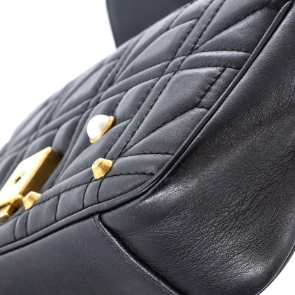 Gucci Pearly Gg Marmont Flap Bag Embellished Matelasse Leather Mini