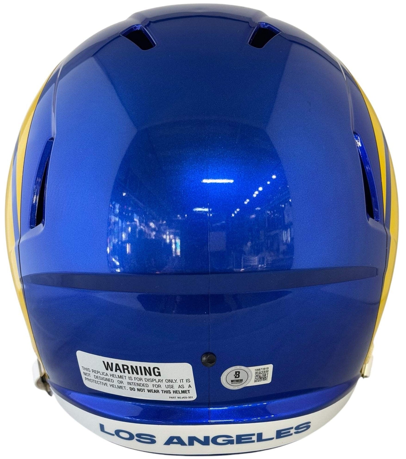 Kurt Warner Autographed Rams Helmet Full Size Beckett Witness
