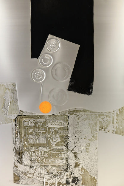 Antoni Clav 1972 Signed Limited Ed. "Echo" Collage Linocut Embossed On Aluminum