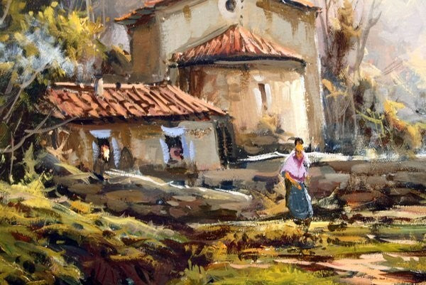 Oil Painting M6 Signed Canvas Landscape Spanish Fermin Colomer Valls