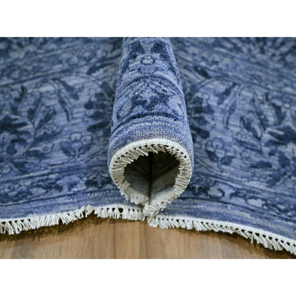 8'1"X10' Purple Saturated Colors And Design Hand Knotted Wool & Silk Rug