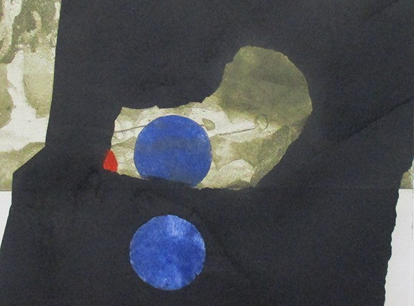 Antoni Clave Carborundum Print Black Dot Red Dot Signed Ed25 Spain Sheet Only