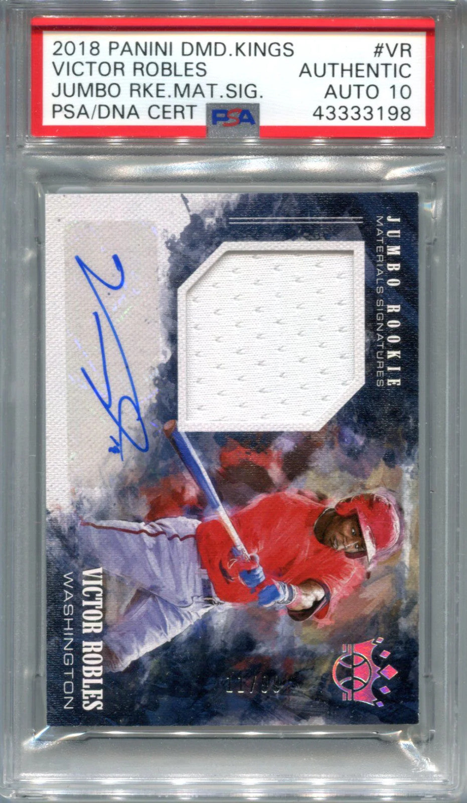 Victor Robles 2018 Panini Diamond Kings Jumbo Rookie Materials Signature #11/99