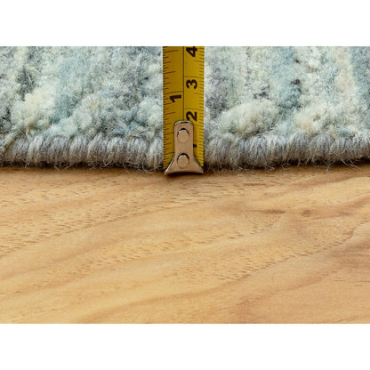 6'X6' Hand Loomed Variegated Text Design Round Wool Modern Oriental Rug