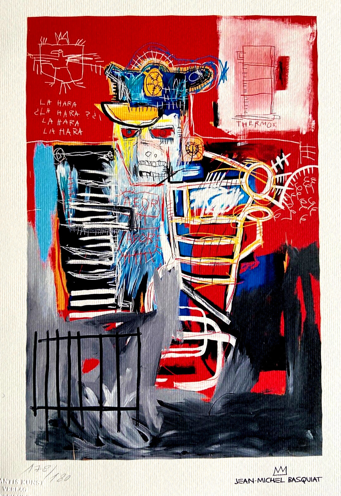 Jean-Michel Basquiat Lithograph Coa Signed Numbered By Hand 180