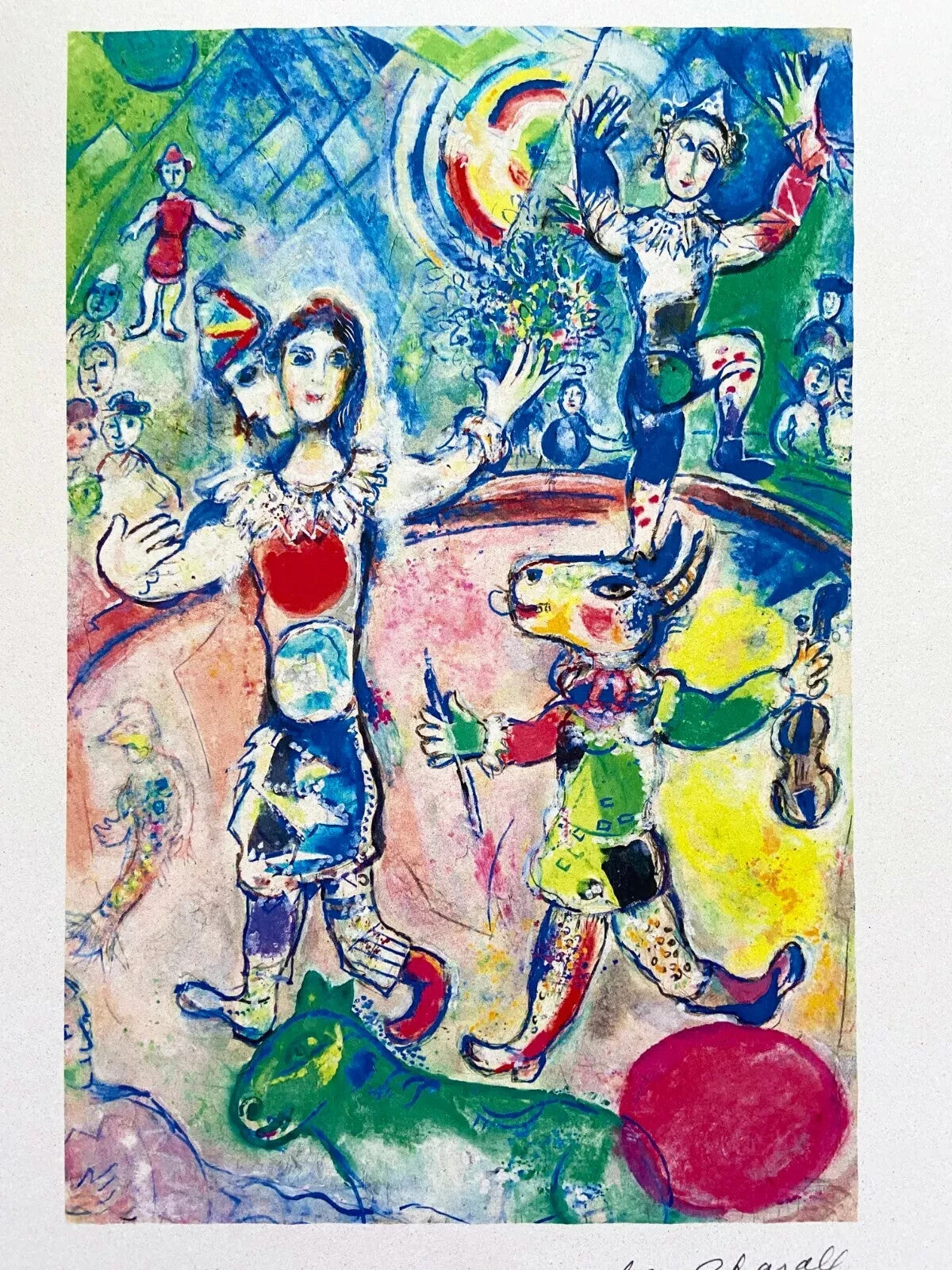 Marc Chagall Numbered Coa Lithograph Signed Op (Ren Magritte)
