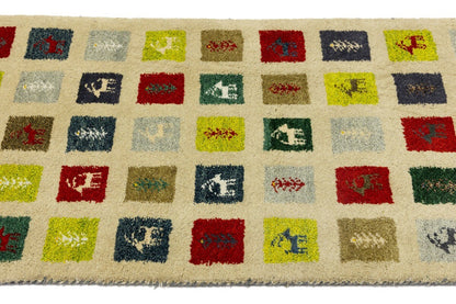 Handmade Pictorial Tribal Indo-Gabbeh Oriental