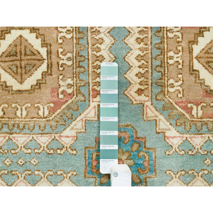 9'1"X12'1" Hand Knotted Wool,Caucasian Gul Motifs Distinct Abrash Rug