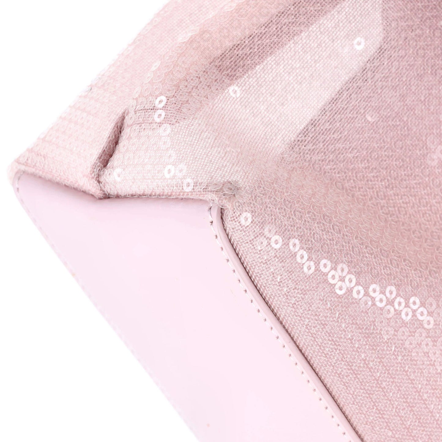 Prada Logo Open Tote Sequined Mesh Small