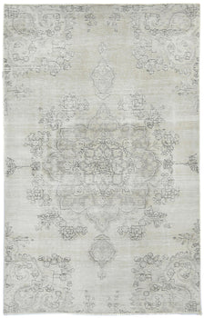 Distressed Vintage Medallion Floral Oriental Rug