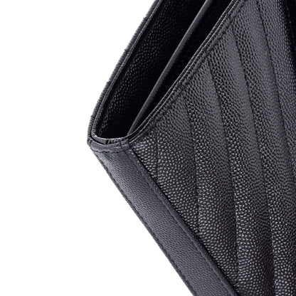 Saint Laurent Classic Monogram Wallet On Chain Matelasse Chevron Leather Medium