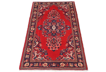 2'2X3'8 Ft Handmade Oriental Area Rug Red Tribal