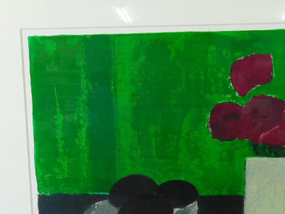 Bernard Cathelin Signed Original Lithograph Large Art Print Framed Avocado