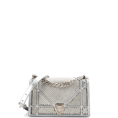 Christian Dior Diorama Flap Bag Beaded Leather Small