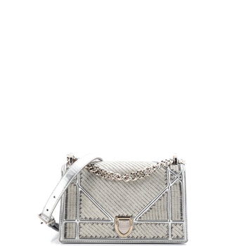 Christian Dior Diorama Flap Bag Beaded Leather Small