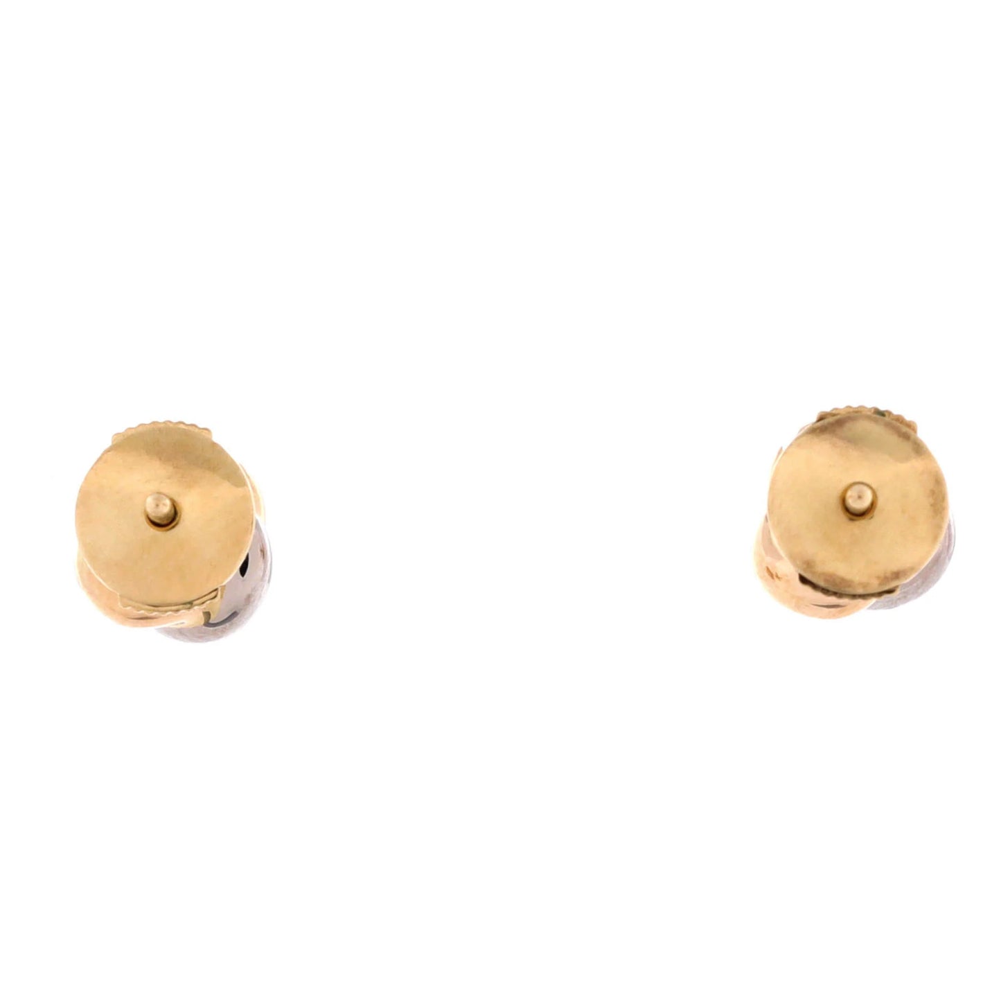 Cartier Trinity Stud Earrings 18K Tricolor Gold With Diamond Mini