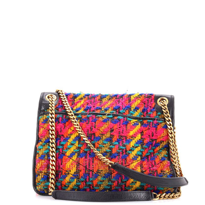 Saint Laurent Niki Chain Flap Bag Matelasse Chevron Tweed Medium
