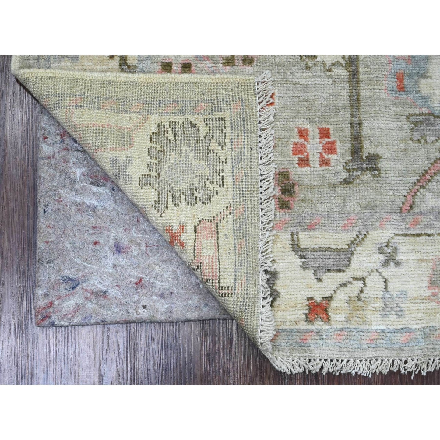 4'5"X6' Medium Gray Afghan Angora Oushak Hand Knotted 100% Wool Rug