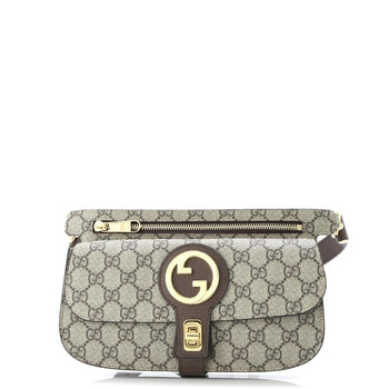 Gucci Blondie Flap Pocket Belt Bag Gg Coated Canvas