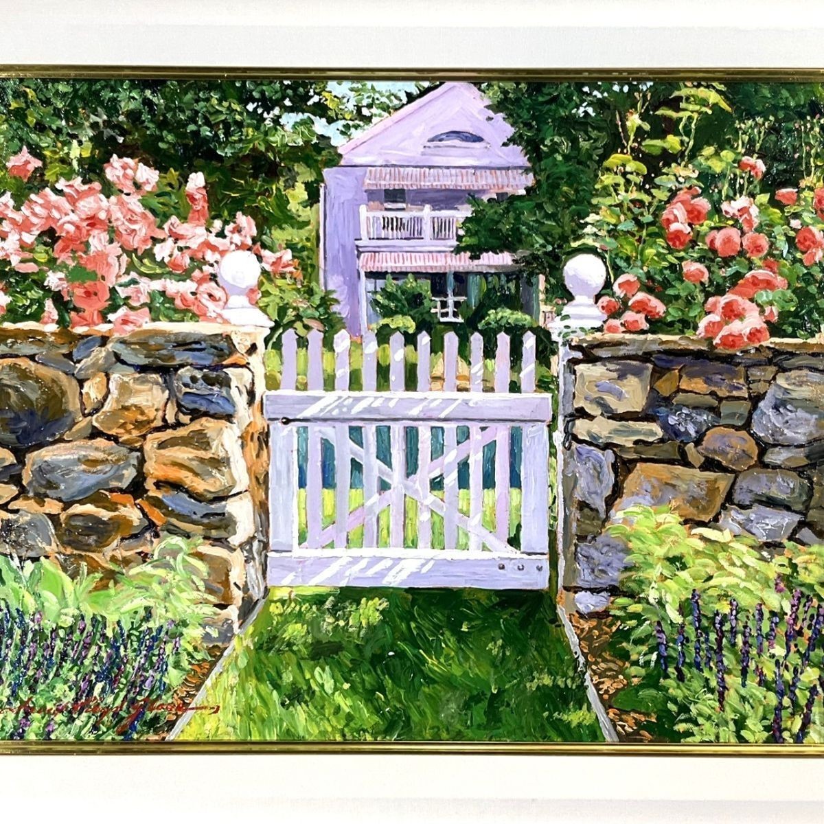 David Lloyd Glover (B.1949) Original Oil Painting "Neighbors House" Canada Art