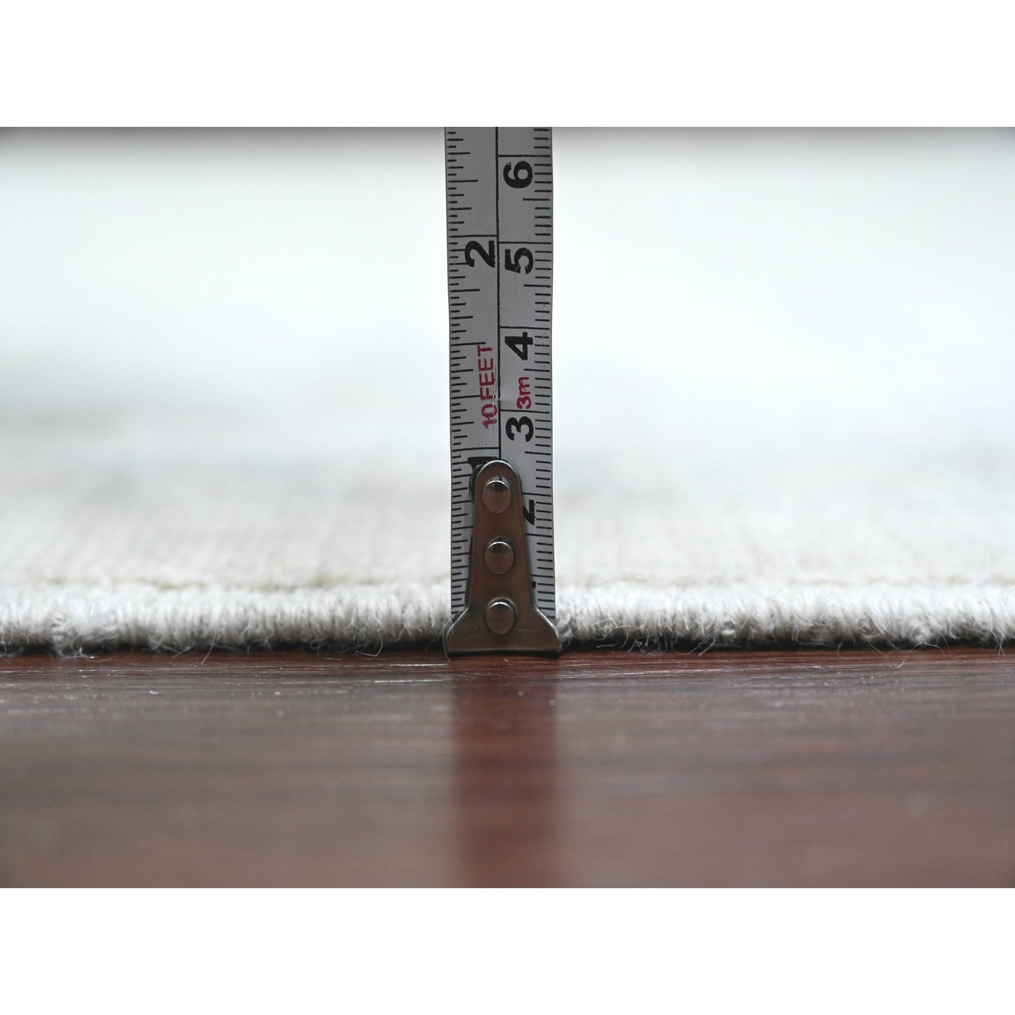 10'X13'8" Cotton White Washed Out Peshawar 100% Wool Hand Knotted Rug