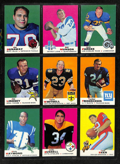 1969 Topps Football Card Complete Set (1-263) Csonka Rc Namath Unitas 197413