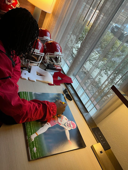 Rashee Rice Autographed 16X20 Photo Kansas City Chiefs Beckett 186100