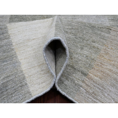 8'9"X11'6" Gray Bauhaus Inspired Geometric Pattern Hand Knotted Wool Rug