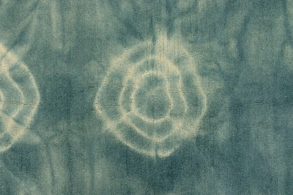 ft rug dark teal tie-dye contemporary design carpet foyer decor