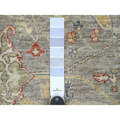 8'X9'7" Jet Gray Bijar Garus Design High Mountain Wool Hand Knotted Rug