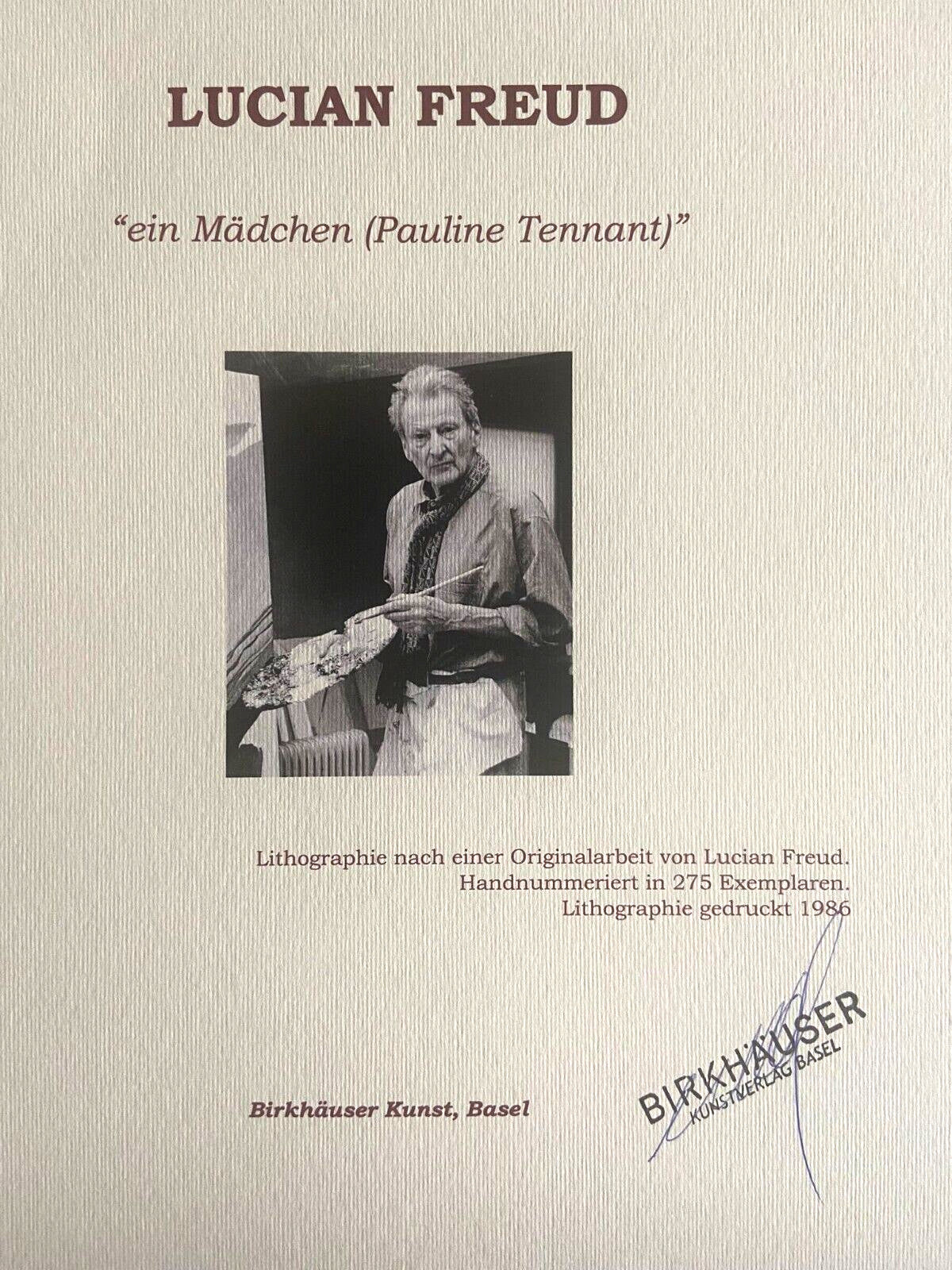 Lucian Freud Lithograph Signed Numbered