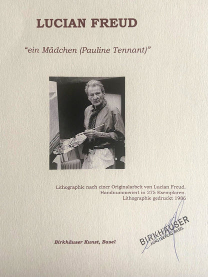 Lucian Freud Lithograph Signed Numbered