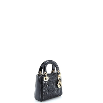 Christian Dior Lady Dior Chain Bag Cannage Quilt Patent Mini