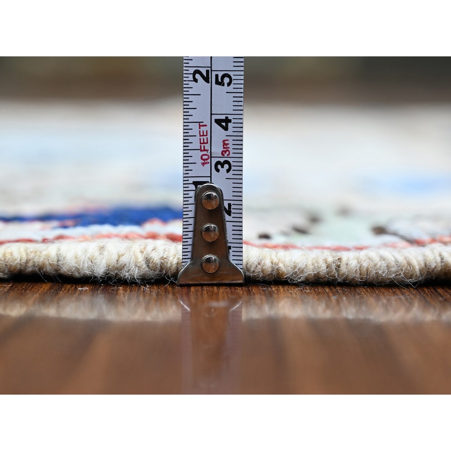 2'10"X9'7" Tan Color Anatolian Village Inspired Wool Hand Knotted Rug