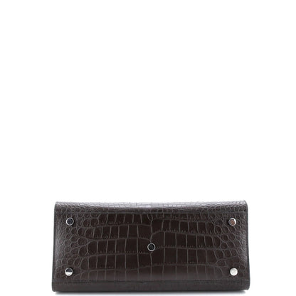 Saint Laurent Sac De Jour Nm Bag Crocodile Embossed Leather Small