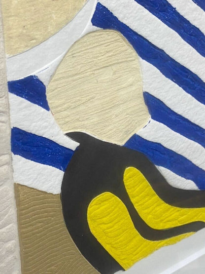 Max Papart (French) Ed100 Collage Limited Edition Print Pencil Signed Framed