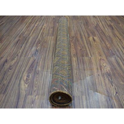 4'3"X6'2" Tribal Design Pure Wool Hand Made Colorful Afghan Village Rug