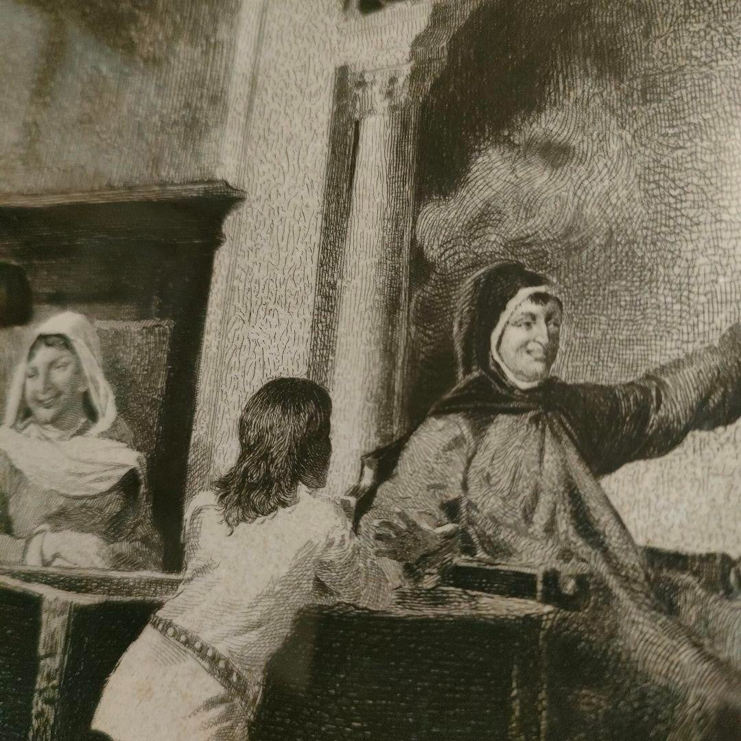 Antique 1886 Etching Boccaccio After Amos Cassioli By J.S. King  Gebbie & Co.