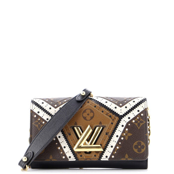 Louis Vuitton Twist Chain Wallet Limited Edition Brogue Reverse Monogram Canvas