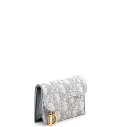 Christian Dior Saddle Card Case Oblique Canvas