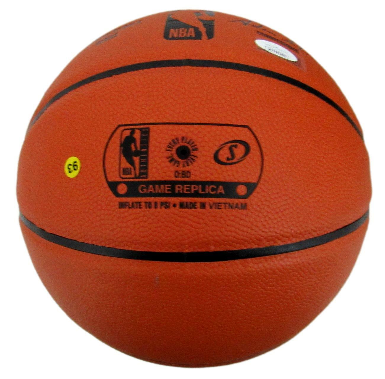 Alex English Hof Nuggets Signed/Inscr Spalding Nba Basketball Jsa 159273