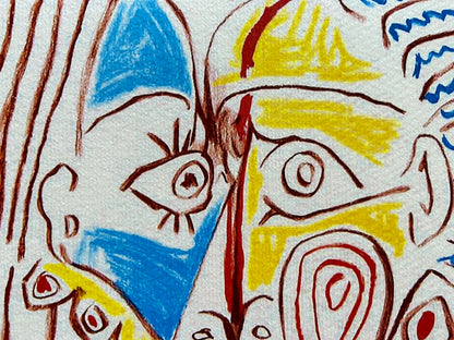 Pablo Picasso Lithograph Coa Signed In Pen Numbered In Pencil Crayon