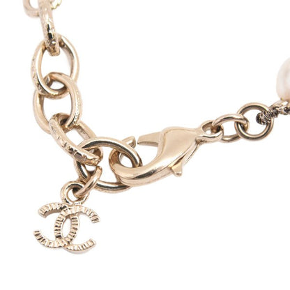 Chanel Bracelet Fake Pearl Chain Coco Mark Motif A19 Gp