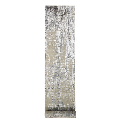 Rug 2'6"x12' Wool Runner Abstract Design Denser Weave Handmade