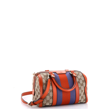 Gucci Vintage Web Boston Bag Gg Canvas Small