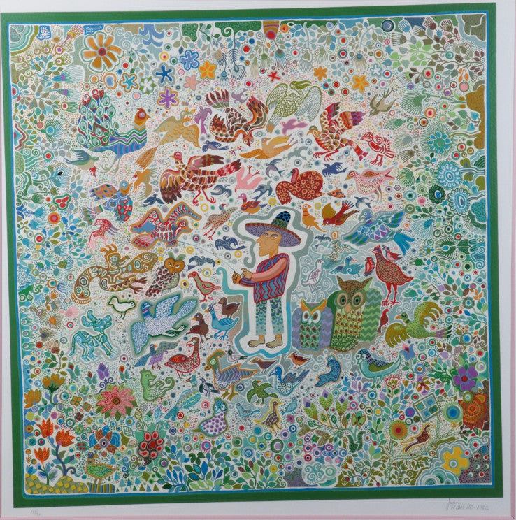 Juan Romero "Bird Keeper" Hand Signed Serigraph 1982 Limited 159/300 Unframed