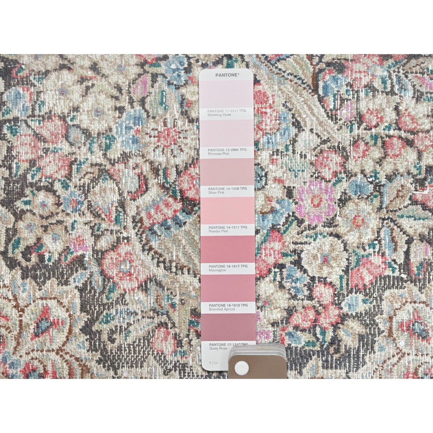 1'8"X2'4" Colorful Worn Wool Hand Knotted Old Farsian Karman Mat Rug