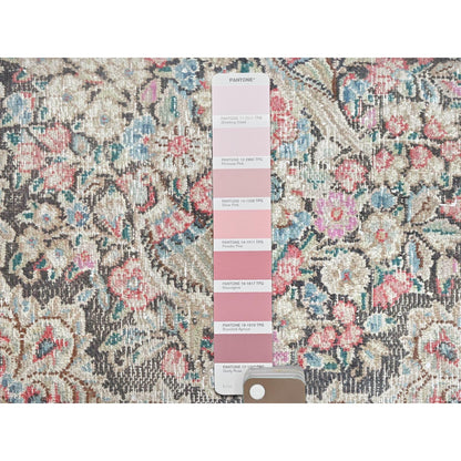 1'8"X2'4" Colorful Worn Wool Hand Knotted Old Farsian Karman Mat Rug