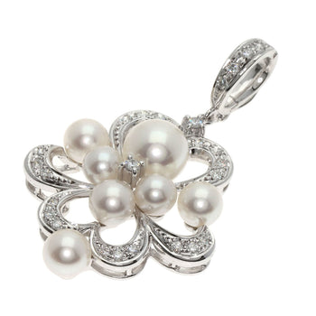 MIKIMOTO   Pendant top Pearl Pearl Diamond K18