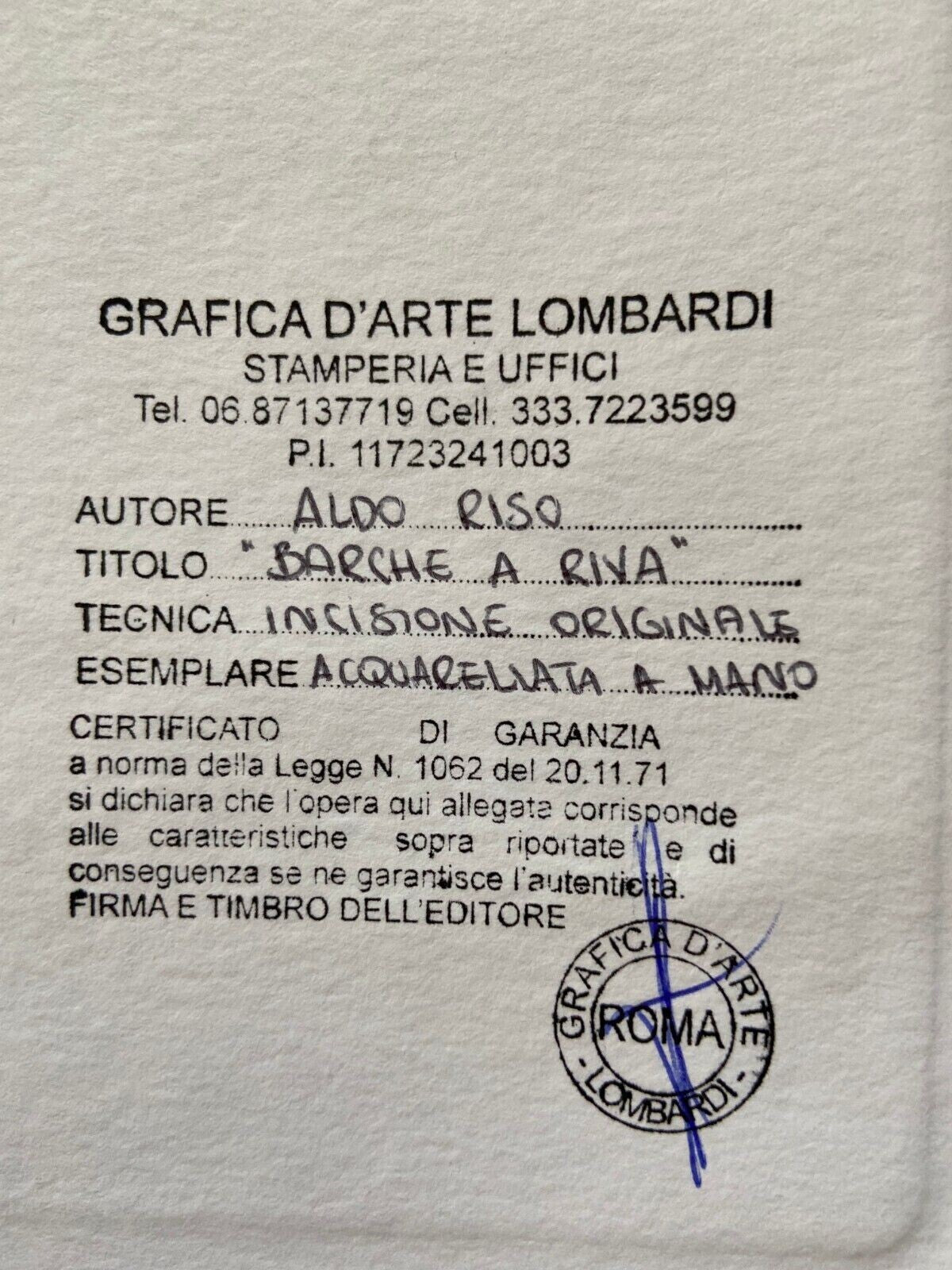 Aldo Riso 'Boats On The Shore' Stunning Hand-Painted 35X100 Authenticated-Signed